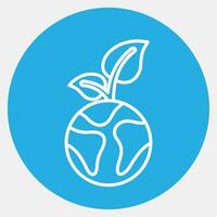 icône les plantes grandir sur Terre. écologie et environnement éléments. Icônes dans bleu rond style. bien pour impressions, affiches, logo, infographies, etc. vecteur