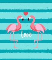 flamant rose mignon amour fond illustration vectorielle vecteur