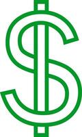 icône argent symbole dollar, lettre s entrelacés verticale Bande vecteur