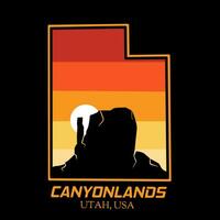 vecteur de canyonlands dans le coucher du soleil parfait pour imprimer, T-shirt conception, etc