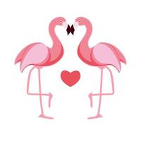 flamant rose mignon amour fond illustration vectorielle vecteur