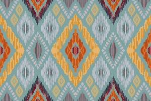 broderie ikat paisley sur fond gris. motif géométrique oriental ethnique traditionnel. illustration vectorielle abstraite de style aztèque. conception pour la texture, le tissu, les vêtements, l'emballage, le tapis, l'impression. vecteur