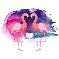 flamant rose mignon amour fond illustration vectorielle vecteur