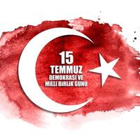 15 juillet, joyeuses fêtes démocratie république de turquie turc parle 15 temmuz demokrasi ve milli birlik gunu. illustration vectorielle vecteur