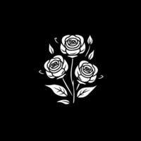 des roses, noir et blanc vecteur illustration