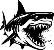 requin - noir et blanc isolé icône - vecteur illustration