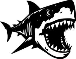 requin - noir et blanc isolé icône - vecteur illustration