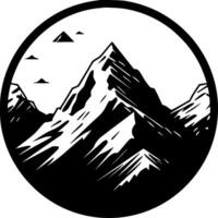 montagnes - minimaliste et plat logo - vecteur illustration