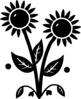fleurs - minimaliste et plat logo - vecteur illustration