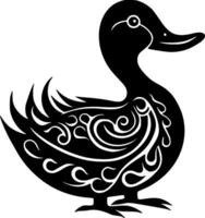 canard, noir et blanc vecteur illustration