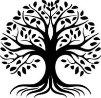 arbre de la vie - minimaliste et plat logo - vecteur illustration