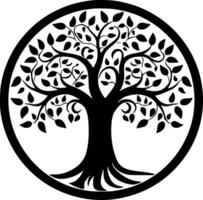 arbre - minimaliste et plat logo - vecteur illustration