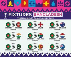 tout agencements de bangladesh dans monde criquet championnat 2023 vecteur