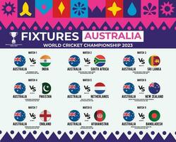 tout agencements de Australie dans monde criquet championnat 2023 vecteur