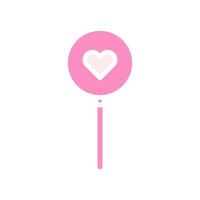 ballon l'amour icône solide rose blanc style Valentin illustration symbole parfait. vecteur