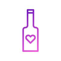 du vin l'amour icône pente violet rose style Valentin illustration symbole parfait. vecteur