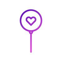 ballon l'amour icône pente violet rose style Valentin illustration symbole parfait. vecteur