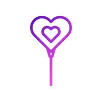 ballon l'amour icône pente violet rose style Valentin illustration symbole parfait. vecteur