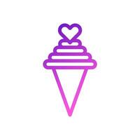 la glace crème l'amour icône pente violet rose style Valentin illustration symbole parfait. vecteur