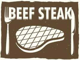 du boeuf steak affiche pour impression vecteur