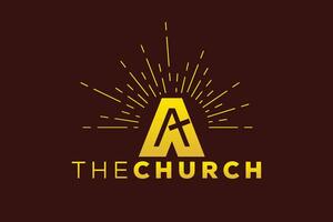 branché et professionnel lettre une église signe Christian et paisible vecteur logo conception