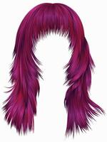 branché femme longue Cheveux brillant rose couleurs . beauté mode . réaliste 3d vecteur
