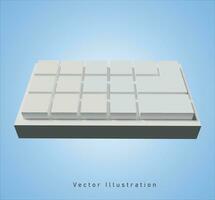 blanc clavier dans 3d vecteur illustration
