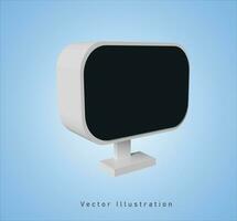 blanc moniteur dans 3d vecteur illustration