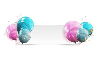 Ballons brillants couleur fond bannière vector illustration