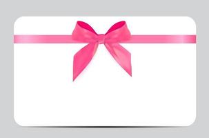 modèle de carte-cadeau vierge avec noeud rose et ruban. illustration vectorielle pour votre entreprise vecteur
