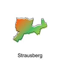 haute détaillé vecteur carte de Strausberg moderne contour, logo vecteur conception. abstrait, dessins concept, logo, logotype élément pour modèle.