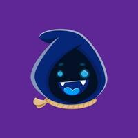dessin animé Halloween emoji personnage portant une capuche vecteur