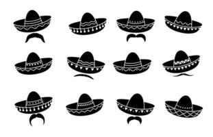 mexicain cow-boy ou mariachi musicien sombrero vecteur