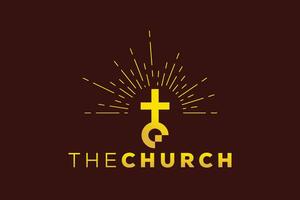 branché et professionnel lettre e église signe Christian et paisible vecteur logo conception
