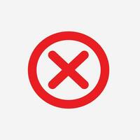 rouge faux, supprimer, croix, Non, cercle icône vecteur signe symbole