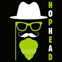 hophead Bière T-shirt conception vecteur