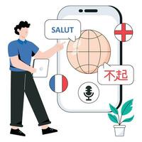 mobile traducteur plat style conception vecteur illustration. Stock illustration