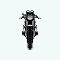 café coureur moto de face vue vecteur art silhouette illustration isolé