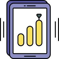 mobile signal Couleur contour icône conception style vecteur