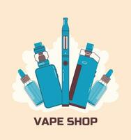 vape coloré plat illustration logo. électronique cigarettes et vape concept. moderne vecteur illustration. conception de vape des stylos et cosse mods. plat vecteur conception pour la toile.