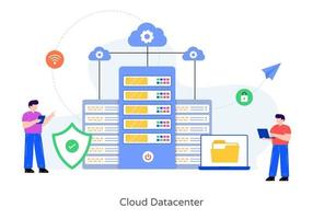 centre de données en nuage vecteur