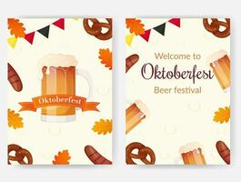 oktoberfest Bière Festival bannière, affiche ensemble vecteur