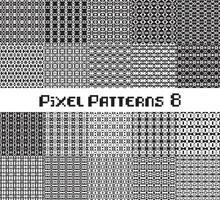 motif de pixels sans couture, couleur noir et blanc. motifs définis dans un design rétro. vecteur