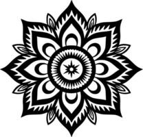 mandala - noir et blanc isolé icône - vecteur illustration