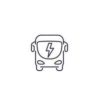 icône de bus électrique, vecteur de ligne