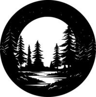 forêt, minimaliste et Facile silhouette - vecteur illustration