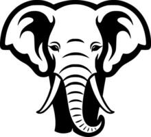 éléphant, noir et blanc vecteur illustration