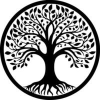 arbre - minimaliste et plat logo - vecteur illustration