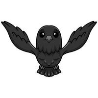 mignonne corbeau oiseau dessin animé en volant vecteur