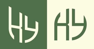 Créatif Facile initiale des lettres ky logo dessins empaqueter. vecteur